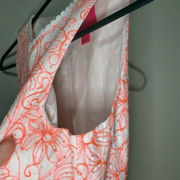 Lilly Pulitzer Ellen Embroidered Lasercut Dress Size 2 - Picture 4 of 15